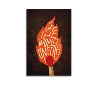 CWLLOG Canvas Prints Wall Art Posters Inspirational See The World on Fire Unframe-style Modern Living Room And Bedroom Decor 24x36inch(60x90cm)