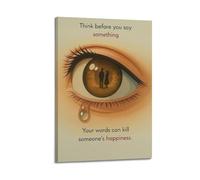 CWLLOG Canvas Prints Wall Art Posters Inspirational Think Before You Speak Eye Frame-style Modern Living Room And Bedroom Decor 08x12inch(20x30cm)