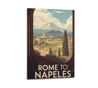 CWLLOG Canvas Prints Wall Art Posters Landscape Scenery from Rome to Naples Frame-style Modern Living Room And Bedroom Decor 12x18inch(30x45cm)