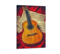 CWLLOG Canvas Prints Wall Art Posters Music Classical Guitar And Sheet Frame-style Modern Living Room And Bedroom Decor 16x24inch(40x60cm)