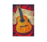 CWLLOG Canvas Prints Wall Art Posters Music Classical Guitar And Sheet Unframe-style Modern Living Room And Bedroom Decor 24x36inch(60x90cm)