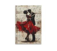 CWLLOG Canvas Prints Wall Art Posters Music Red Dress Dancer Sheet Unframe-style Modern Living Room And Bedroom Decor 08x12inch(20x30cm)