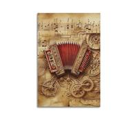 CWLLOG Canvas Prints Wall Art Posters Music Retro Accordion Sheet Unframe-style Modern Living Room And Bedroom Decor 16x24inch(40x60cm)