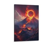 CWLLOG Canvas Prints Wall Art Posters Natural Wonder Eclipse Volcanic Eruption Frame-style Modern Living Room And Bedroom Decor 20x30inch(50x75cm)