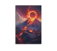 CWLLOG Canvas Prints Wall Art Posters Natural Wonder Eclipse Volcanic Eruption Unframe-style Modern Living Room And Bedroom Decor 08x12inch(20x30cm)