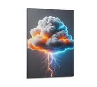 CWLLOG Canvas Prints Wall Art Posters Nature Dual Color Lightning Storm Cloud Frame-style Modern Living Room And Bedroom Decor 20x30inch(50x75cm)
