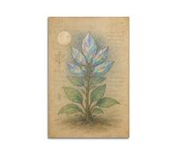 CWLLOG Canvas Prints Wall Art Posters Plant Crystal Leaf Fantasy Unframe-style Modern Living Room And Bedroom Decor 20x30inch(50x75cm)