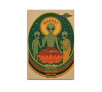 CWLLOG Canvas Prints Wall Art Posters Religion Alien Buddha on Lotus Throne Unframe-style Modern Living Room And Bedroom Decor 24x36inch(60x90cm)