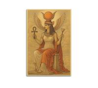 CWLLOG Canvas Prints Wall Art Posters Religion Egyptian Winged Goddess Isis Unframe-style Modern Living Room And Bedroom Decor 24x36inch(60x90cm)