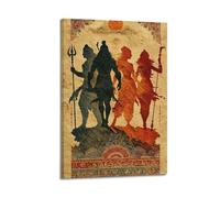 CWLLOG Canvas Prints Wall Art Posters Religion Hindu Deity Silhouette Frame-style Modern Living Room And Bedroom Decor 12x18inch(30x45cm)