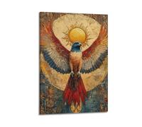 CWLLOG Canvas Prints Wall Art Posters Religion Icon-style Color-feathered Eagle Modern Living Room And Bedroom Artwork Decor 08x12inch(20x30cm)