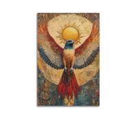 CWLLOG Canvas Prints Wall Art Posters Religion Icon-style Color-feathered Eagle Modern Living Room And Bedroom Artwork Decor 16x24inch(40x60cm)
