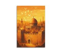 CWLLOG Canvas Prints Wall Art Posters Religion Jerusalem Dome Of The Rock Unframe-style Modern Living Room And Bedroom Decor 08x12inch(20x30cm)