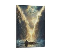 CWLLOG Canvas Prints Wall Art Posters Religious Parting Of The Red Sea Frame-style Modern Living Room And Bedroom Decor 24x36inch(60x90cm)