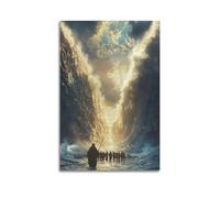 CWLLOG Canvas Prints Wall Art Posters Religious Parting Of The Red Sea Unframe-style Modern Living Room And Bedroom Decor 16x24inch(40x60cm)
