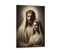 CWLLOG Canvas Prints Wall Art Posters Religious Poster Jesus And Holy Woman Together Is Holy Art Decorative Painting Modern Living Room And Bedroom Artwork Decor 24x36inch(60x90cm)