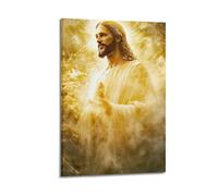 CWLLOG Canvas Prints Wall Art Posters Religious Poster Jesus' Holy Light Image And Hope Radiance of Faith Modern Living Room And Bedroom Artwork Decor 20x30inch(50x75cm)