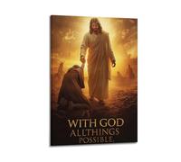 CWLLOG Canvas Prints Wall Art Posters Religious Poster Jesus Leading People In Divine Light Gives Hope Art Decorative Painting Modern Living Room And Bedroom Artwork Decor 20x30inch(50x75cm)