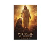 CWLLOG Canvas Prints Wall Art Posters Religious Poster Jesus Leading People In Divine Light Gives Hope Art Decorative Painting Modern Living Room And Bedroom Artwork Decor 20x30inch(50x75cm)