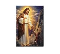 CWLLOG Canvas Prints Wall Art Posters Religious Poster Jesus' Redeeming Hand Extended to The Child Modern Living Room And Bedroom Artwork Decor 08x12inch(20x30cm)