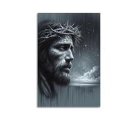 CWLLOG Canvas Prints Wall Art Posters Religious Poster Pathos Imprint of Jesus' Crown of Thorns And Profound Power of Faith Modern Living Room And Bedroom Artwork Decor 08x12inch(20x30cm)