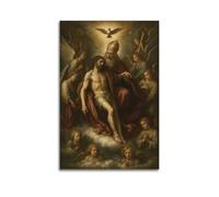 CWLLOG Canvas Prints Wall Art Posters Religious Poster Sacred Scene of The Holy Trinity And Core Mystery of Faith Modern Living Room And Bedroom Artwork Decor 20x30inch(50x75cm)