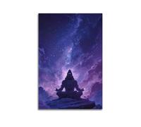 CWLLOG Canvas Prints Wall Art Posters Religious Poster Shiva's Starry Night Meditation And Cosmic Connection of Divinity Modern Living Room And Bedroom Artwork Decor 24x36inch(60x90cm)