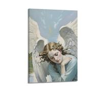 CWLLOG Canvas Prints Wall Art Posters Religious Poster Tender Posture of Downcast Angel And Compassionate Rhythm of Heaven Modern Living Room And Bedroom Artwork Decor 24x36inch(60x90cm)