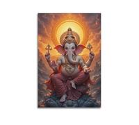 CWLLOG Canvas Prints Wall Art Posters Religious Poster The Authoritative Blessing Rhythm of Ganesha on The Mountain Top Modern Living Room And Bedroom Artwork Decor 12x18inch(30x45cm)