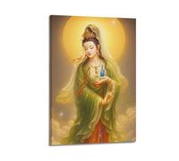 CWLLOG Canvas Prints Wall Art Posters Religious Poster The Compassionate Rhythm of Guanyin Holding A Pure Bottle Modern Living Room And Bedroom Artwork Decor 24x36inch(60x90cm)