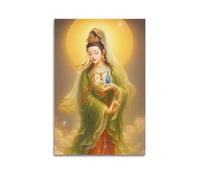 CWLLOG Canvas Prints Wall Art Posters Religious Poster The Compassionate Rhythm of Guanyin Holding A Pure Bottle Modern Living Room And Bedroom Artwork Decor 20x30inch(50x75cm)