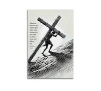 CWLLOG Canvas Prints Wall Art Posters Religious Poster The Disciples' Path of Carrying The Cross Modern Living Room And Bedroom Artwork Decor 12x18inch(30x45cm)