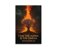 CWLLOG Canvas Prints Wall Art Posters Religious Poster The Divine Proclamation of Alpha And Omega Modern Living Room And Bedroom Artwork Decor 20x30inch(50x75cm)