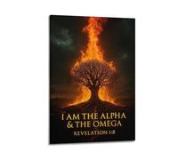 CWLLOG Canvas Prints Wall Art Posters Religious Poster The Divine Proclamation of Alpha And Omega Modern Living Room And Bedroom Artwork Decor 12x18inch(30x45cm)