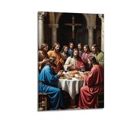 CWLLOG Canvas Prints Wall Art Posters Religious Poster The Last Supper Scene Is Sacred And Profound Art Decorative Painting Modern Living Room And Bedroom Artwork Decor 24x36inch(60x90cm)