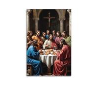 CWLLOG Canvas Prints Wall Art Posters Religious Poster The Last Supper Scene Is Sacred And Profound Art Decorative Painting Modern Living Room And Bedroom Artwork Decor 20x30inch(50x75cm)