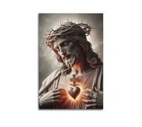 CWLLOG Canvas Prints Wall Art Posters Religious Poster The Thorn Love of Jesus with Sacred Heart Modern Living Room And Bedroom Artwork Decor 08x12inch(20x30cm)