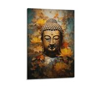 CWLLOG Canvas Prints Wall Art Posters Religious Poster The Zen Mind Realm of Buddha with Autumn Leaves Modern Living Room And Bedroom Artwork Decor 24x36inch(60x90cm)