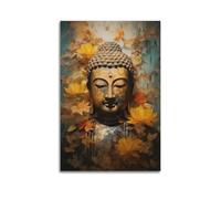 CWLLOG Canvas Prints Wall Art Posters Religious Poster The Zen Mind Realm of Buddha with Autumn Leaves Modern Living Room And Bedroom Artwork Decor 16x24inch(40x60cm)