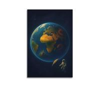CWLLOG Canvas Prints Wall Art Posters Sci Fi Earth And Space Astronaut Unframe-style Modern Living Room And Bedroom Decor 08x12inch(20x30cm)
