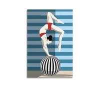 CWLLOG Canvas Prints Wall Art Posters Sport Flat Acrobatic Ball Act Unframe-style Modern Living Room And Bedroom Decor 12x18inch(30x45cm)