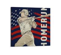 CWLLOG Canvas Prints Wall Art Posters Sports American Baseball Batter Modern Living Room And Bedroom Artwork Decor 20x20inch(50x50cm)