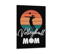 CWLLOG Canvas Prints Wall Art Posters Sports Volleyball Mom in Retro Orange Glow Frame-style Modern Living Room And Bedroom Decor 12x18inch(30x45cm)