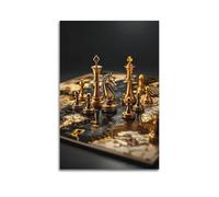 CWLLOG Canvas Prints Wall Art Posters Strategy World Chessboard Unframe-style Modern Living Room And Bedroom Decor 08x12inch(20x30cm)