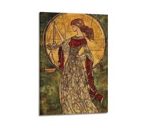 CWLLOG Canvas Prints Wall Art Posters Symbolic Figure Vintage-style Justice Goddess Holding Scales Modern Living Room And Bedroom Artwork Decor 16x24inch(40x60cm)