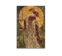 CWLLOG Canvas Prints Wall Art Posters Symbolic Figure Vintage-style Justice Goddess Holding Scales Modern Living Room And Bedroom Artwork Decor 08x12inch(20x30cm)