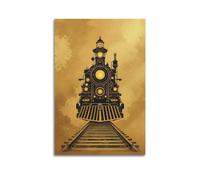 CWLLOG Canvas Prints Wall Art Posters Train Vintage Steam Locomotive Unframe-style Modern Living Room And Bedroom Decor 12x18inch(30x45cm)