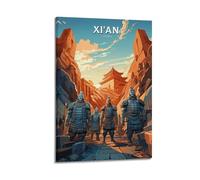 CWLLOG Canvas Prints Wall Art Posters Travel Xi'an Terracotta Warriors Frame-style Modern Living Room And Bedroom Decor 08x12inch(20x30cm)