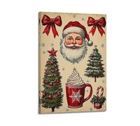 CWLLOG Canvas Prints Wall Art Posters Vintage Christmas Elements Collection Takes You Back to Classic Times Modern Living Room And Bedroom Artwork Decor 08x12inch(20x30cm)