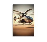 CWLLOG Canvas Prints Wall Art Posters War Desert Helicopter Unframe-style Modern Living Room And Bedroom Decor 08x12inch(20x30cm)